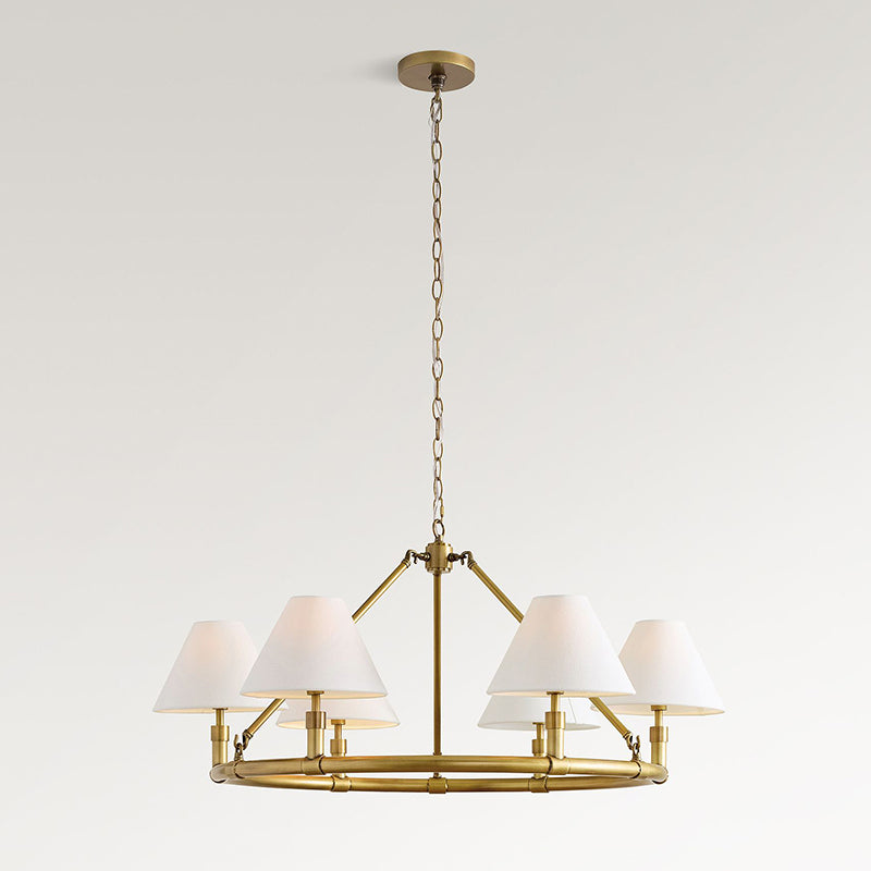 Freyza | Lymara Vintage-Industriestil-Stoff-Kronleuchter – Industrielles Esszimmer, Wohnzimmer