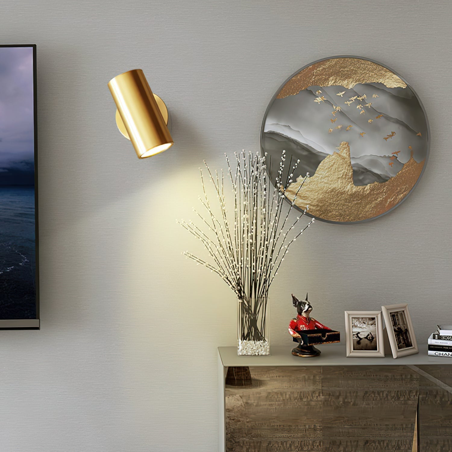 Freyza | Frost Brass Sconce Brass Wall Light – Bedroom Hallway
