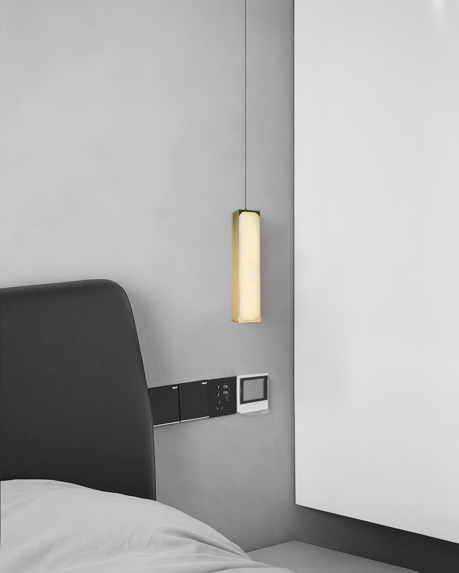 Freyza | Gleam Brass Alabaster Brass Pendant Light – Kitchen Dining Room