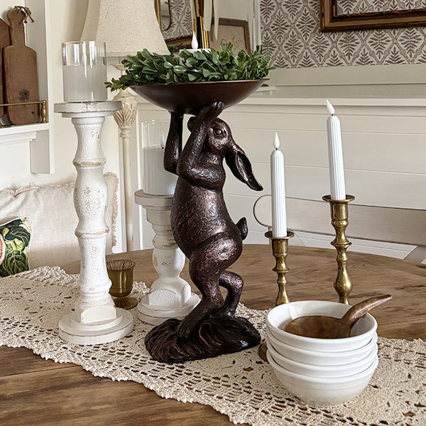 Freyza - Charming Bunny Bowl | Decorative Centerpiece Bowl with Elegant Design for Timeless Easter Decor