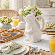 Freyza - Charming Bunny | White Ceramic Flower Vase with Lifelike Detail | Elegant Decor for Year-Round Use