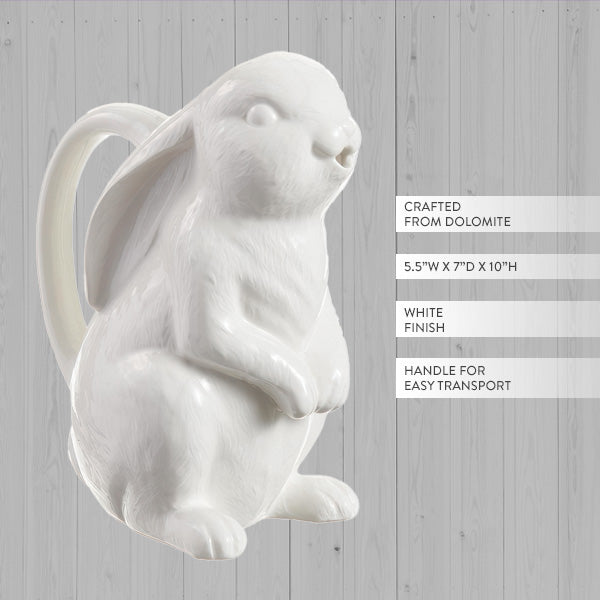 Freyza - Charming Bunny | White Ceramic Flower Vase with Lifelike Detail | Elegant Decor for Year-Round Use