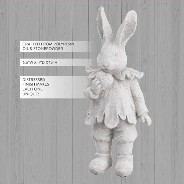 Freyza - Charming Easter Bunny Figurine | 15-Inch Distressed Design for Timeless Spring Decor