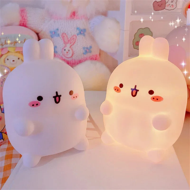 Charming Rabbit LED Night Light with Soft Glow | Battery Operated for Cozy Atmosphere 0