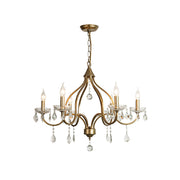 Freyza | Breathe Luxury Vintage Brass Crystal Chandelier – Vintage Dining Room Living Room