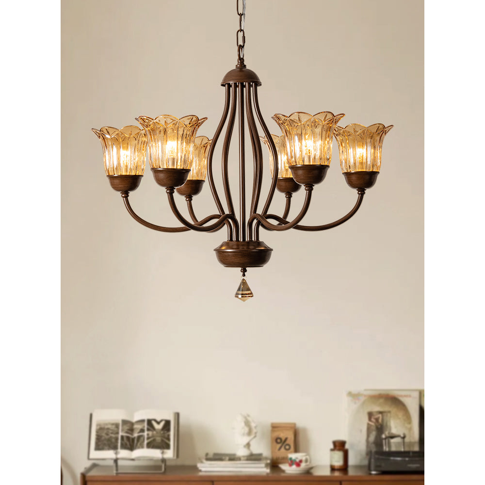 Freyza | Brume Vintage Industrial Glass Chandelier – Industrial Dining Room Living Room