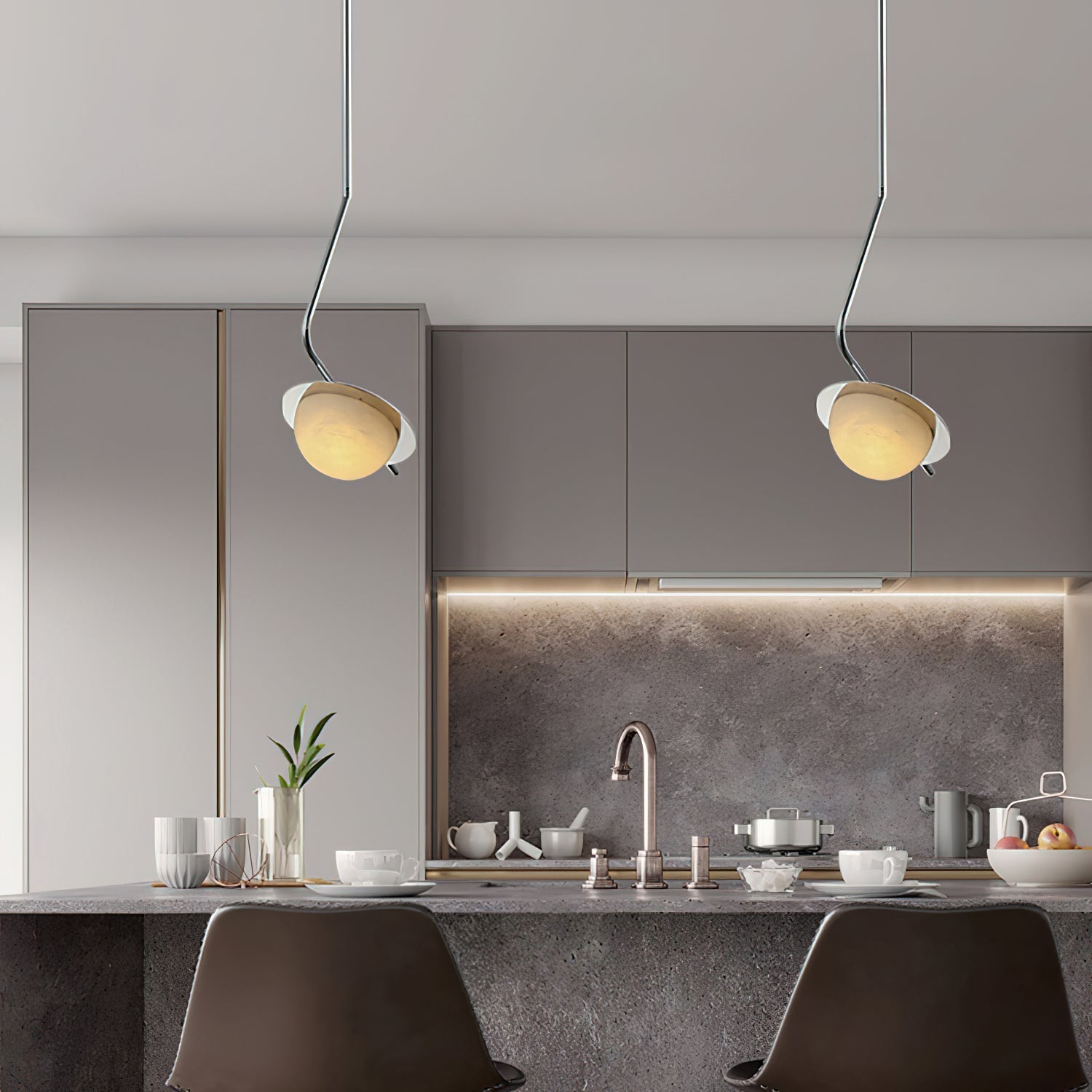 Freyza | Ivvaros Chic Luminance Edelstahl-Pendelleuchte – Küche, Esszimmer