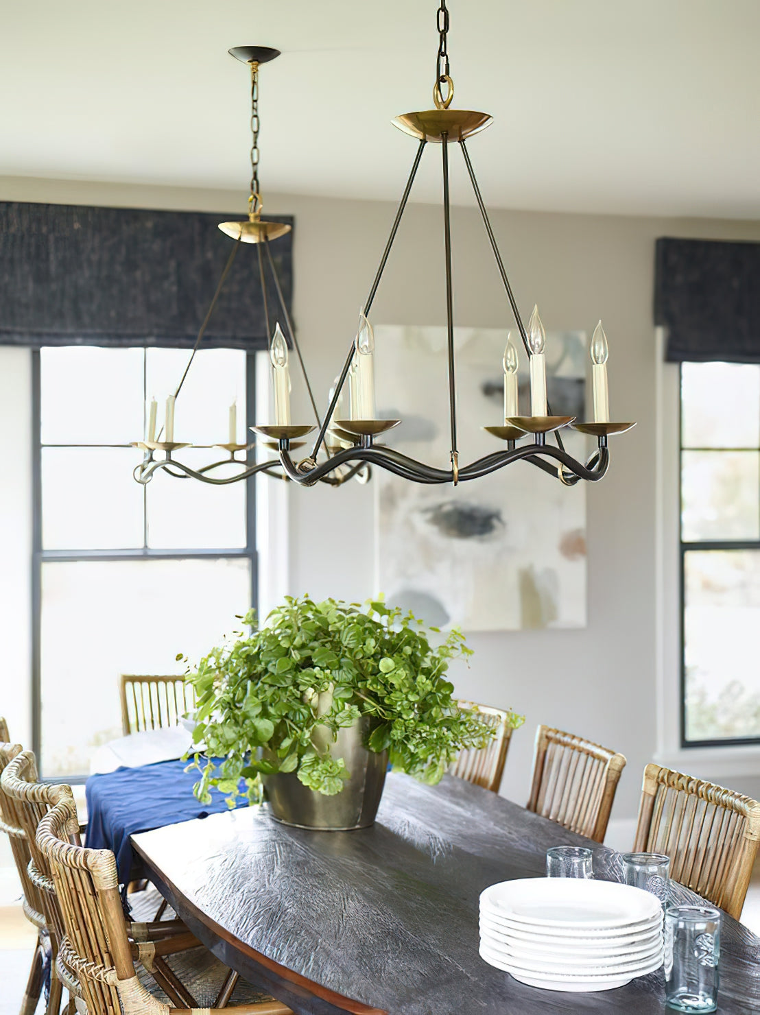 Freyza | Shine Vintage Industrial Brass Chandelier – Industrial Dining Room Living Room