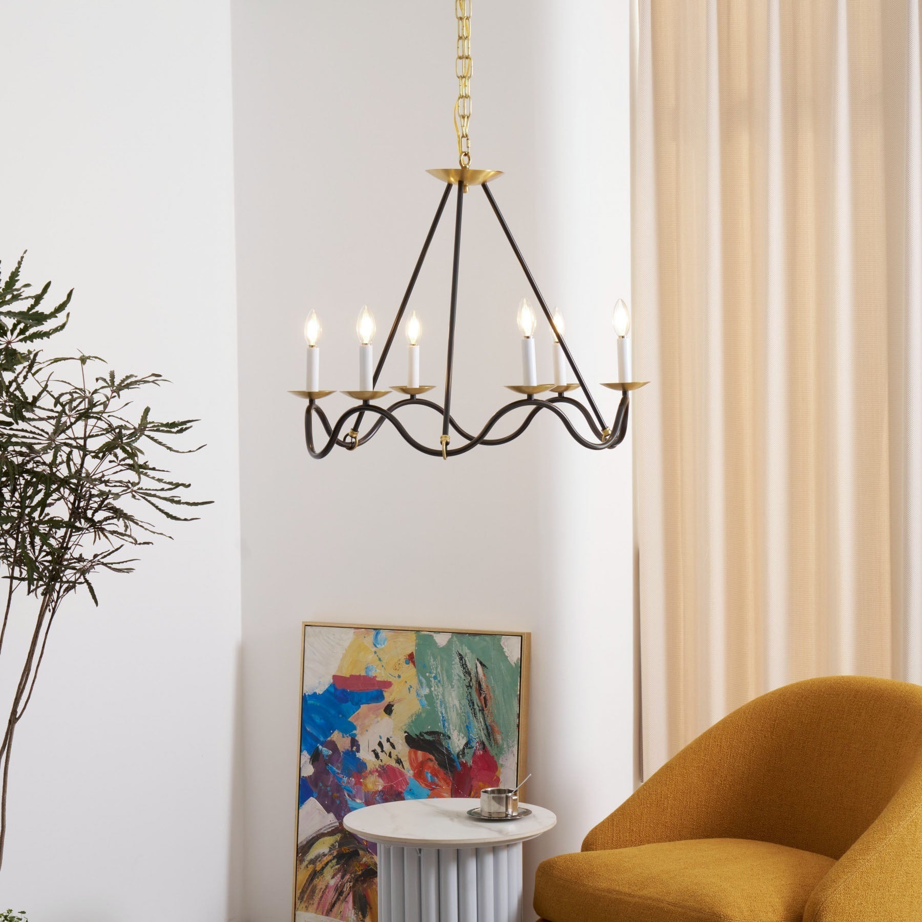 Freyza | Shine Vintage Industrial Brass Chandelier – Industrial Dining Room Living Room