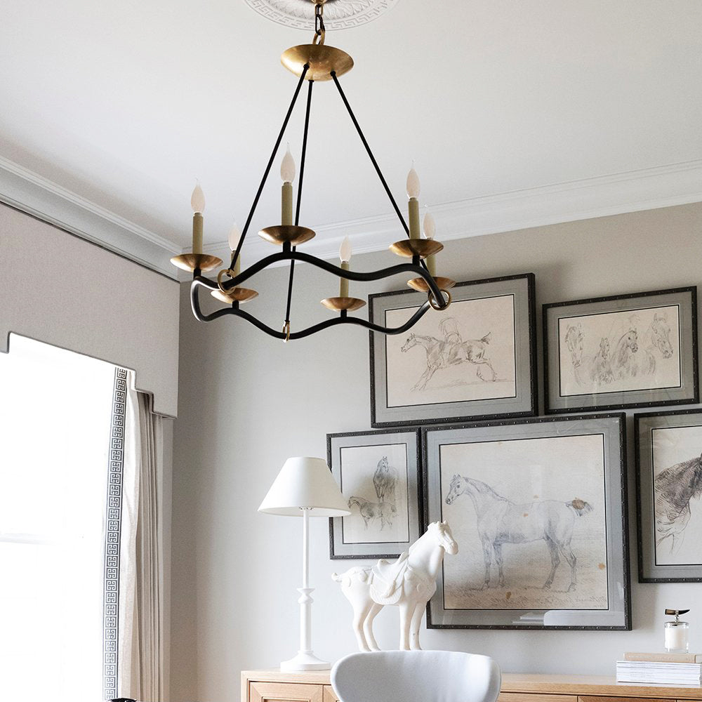 Freyza | Shine Vintage Industrial Brass Chandelier – Industrial Dining Room Living Room