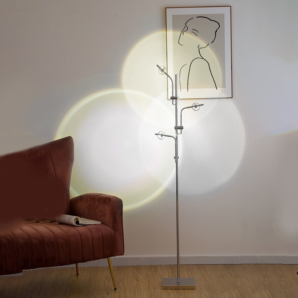 ChromeAura | Modern Industrial Multi-Angle Floor Lamp for Living Room 0