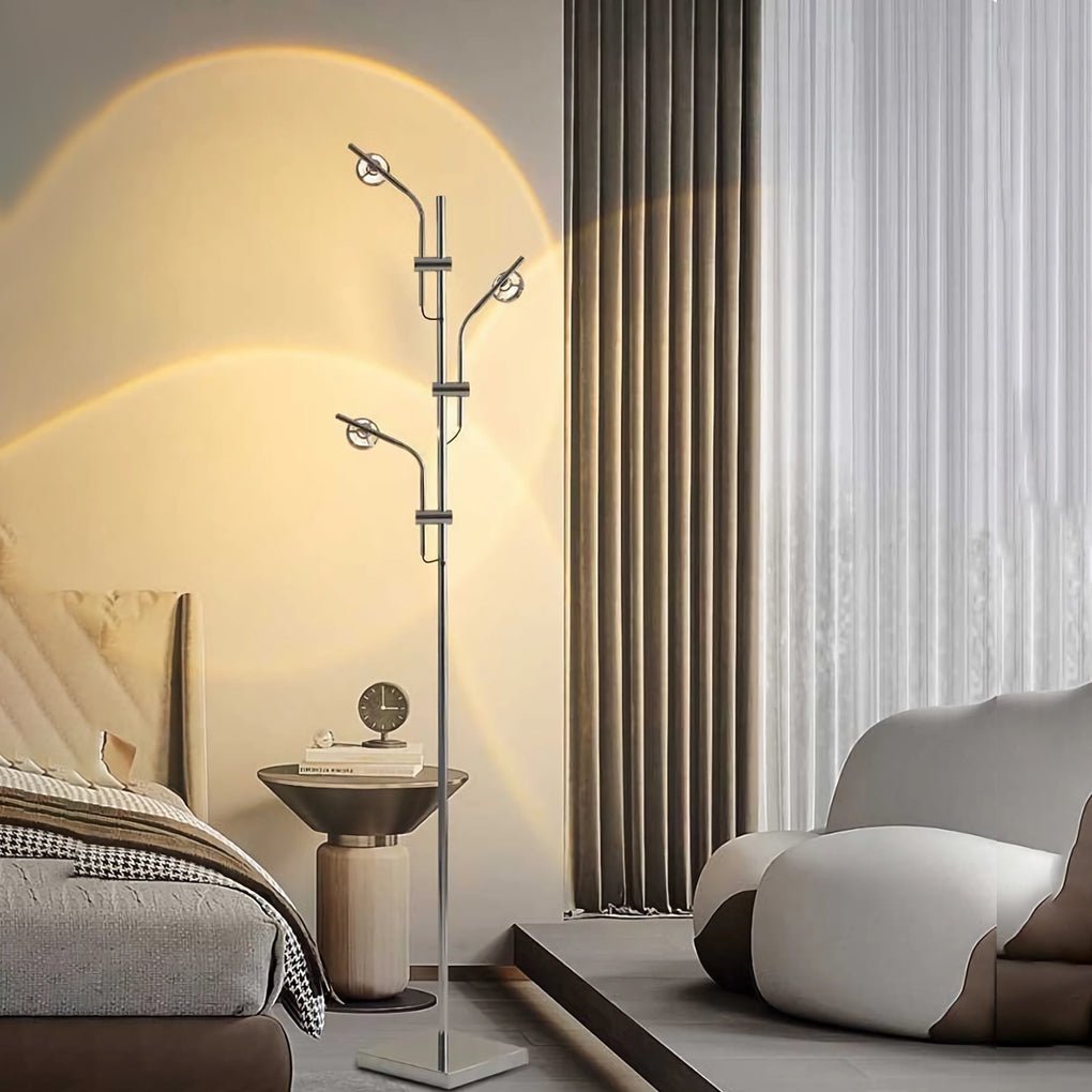 ChromeAura | Modern Industrial Multi-Angle Floor Lamp for Living Room 2