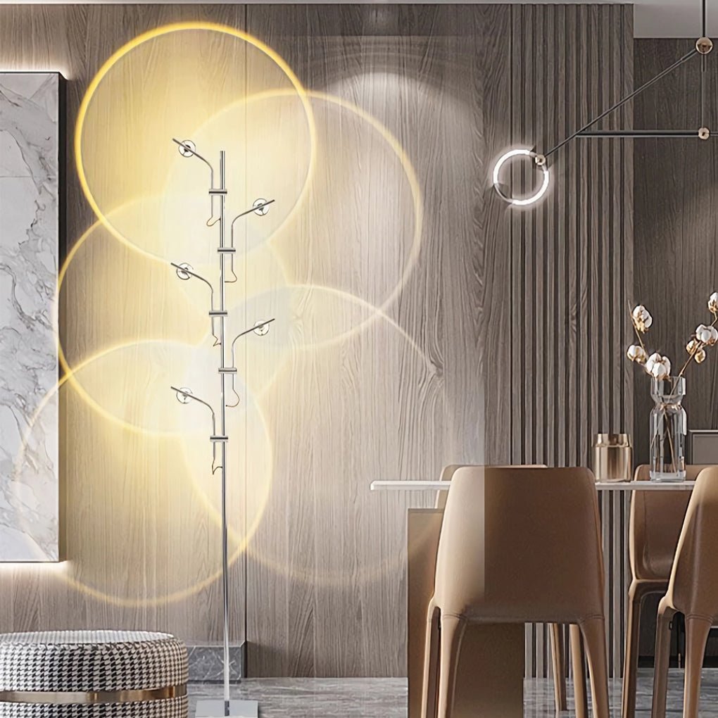 ChromeAura | Modern Industrial Multi-Angle Floor Lamp for Living Room 3