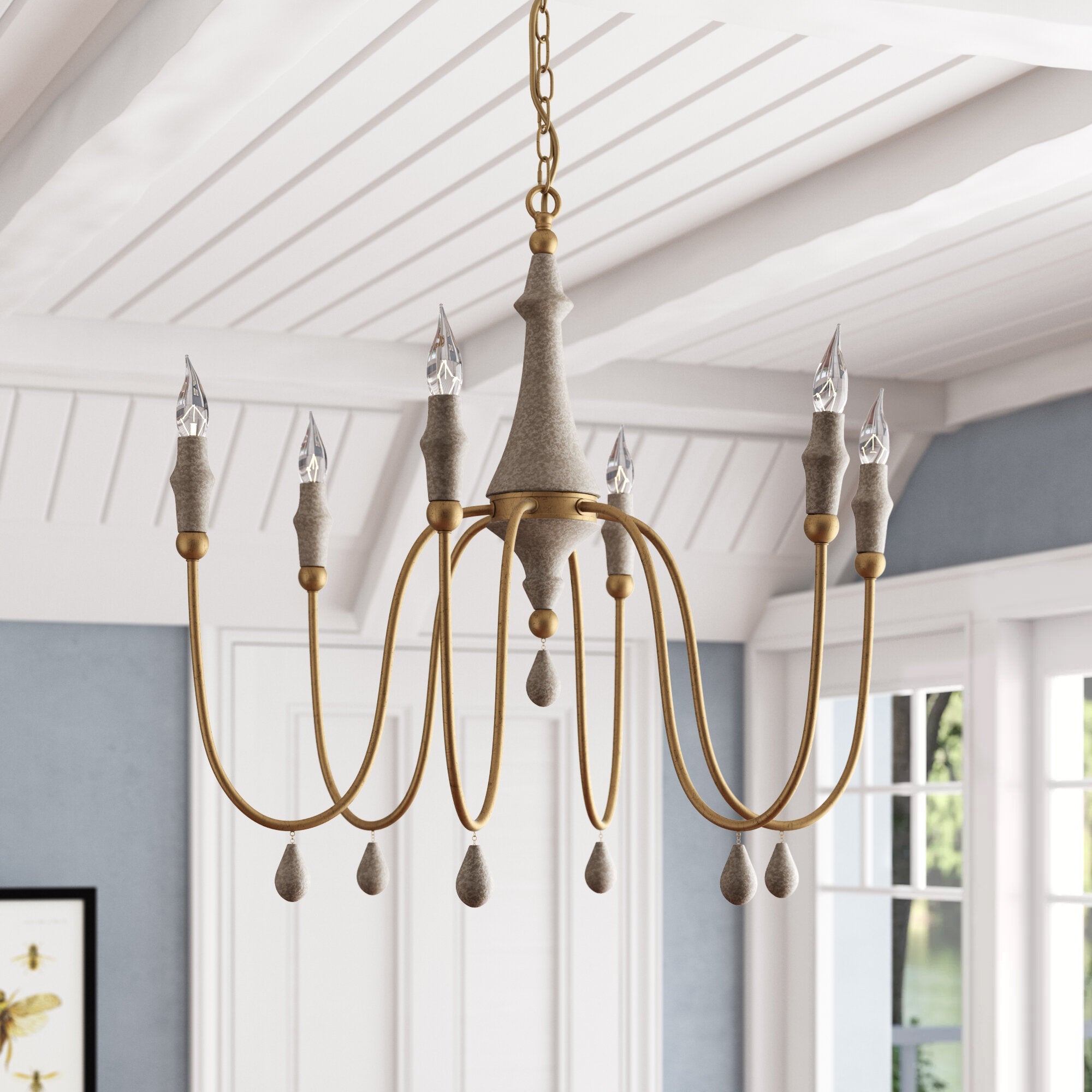 Freyza | Arcad Vintage Industrial Wood Chandelier – Industrial Dining Room Living Room