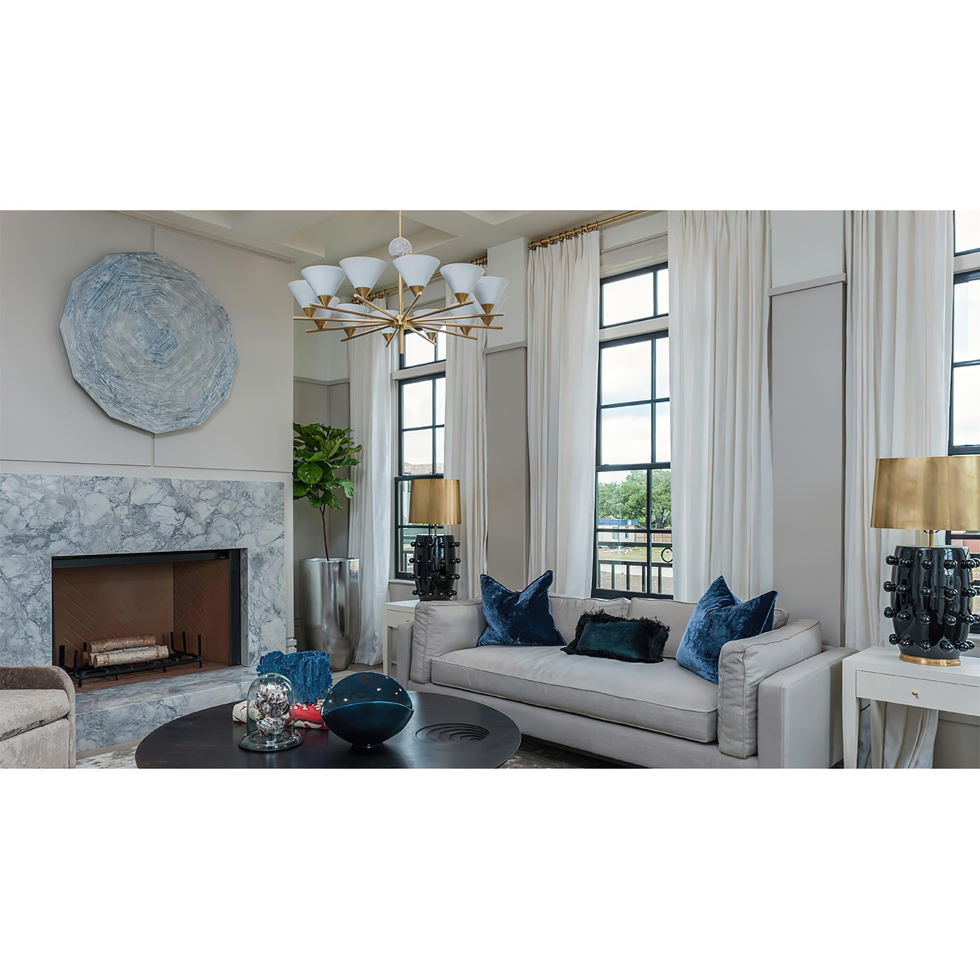 Freyza | Bloom großer Vintage-Marmorkronleuchter – Vintage-Esszimmer-Wohnzimmer