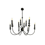 Freyza | Crest Vintage Industrial Black Chandelier – Industrial Dining Room Living Room