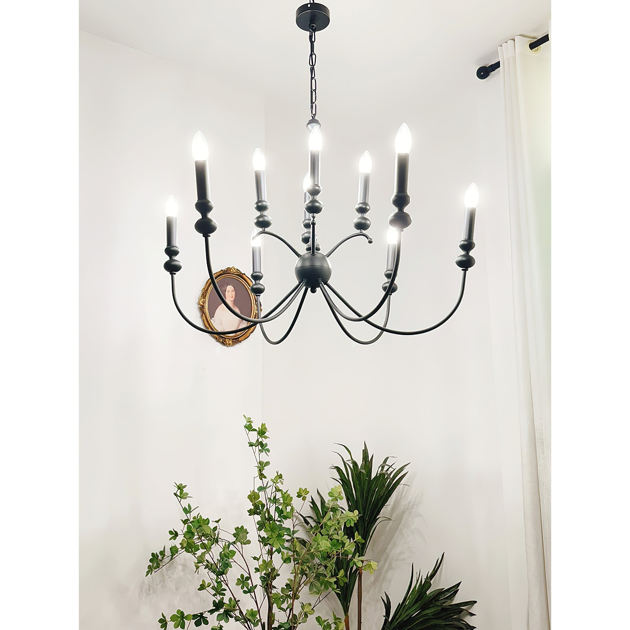 Freyza | Crest Vintage Industrial Black Chandelier – Industrial Dining Room Living Room