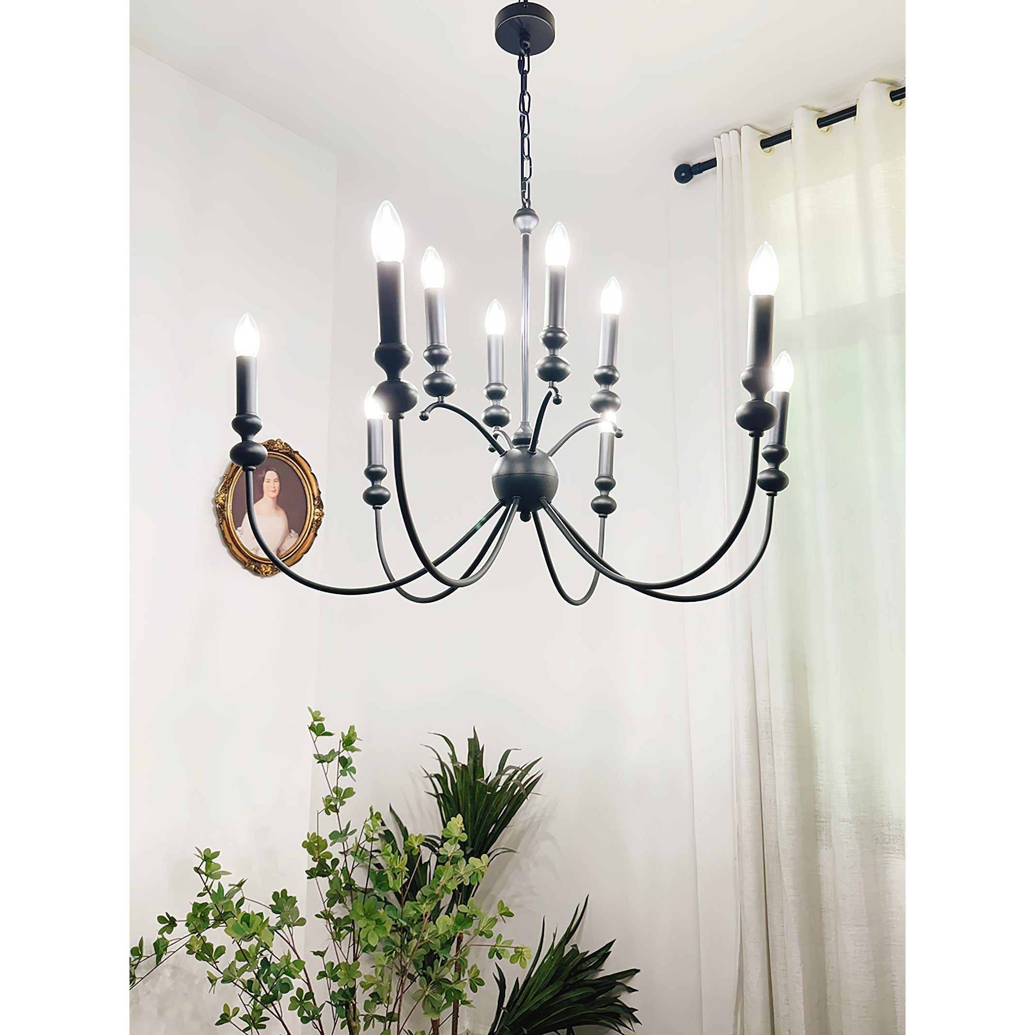 Freyza | Crest Vintage Industrial Black Chandelier – Industrial Dining Room Living Room
