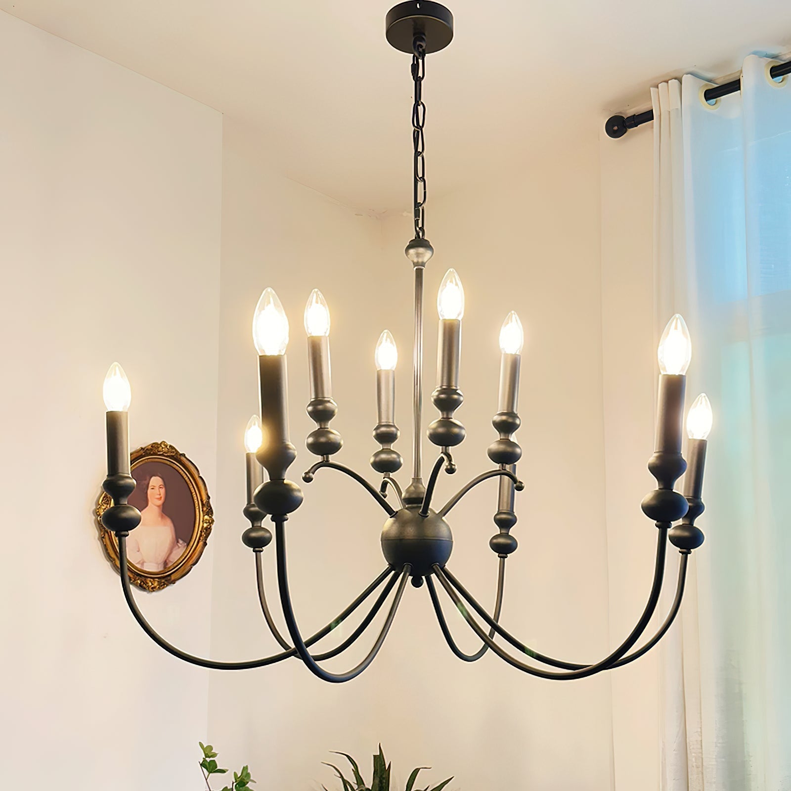 Freyza | Crest Vintage Industrial Black Chandelier – Industrial Dining Room Living Room