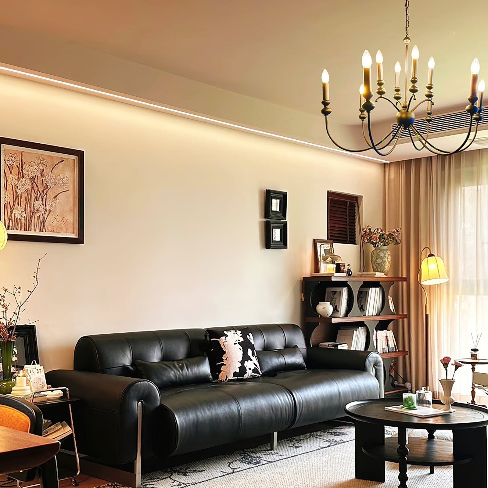Freyza | Crest Vintage Industrial Black Chandelier – Industrial Dining Room Living Room