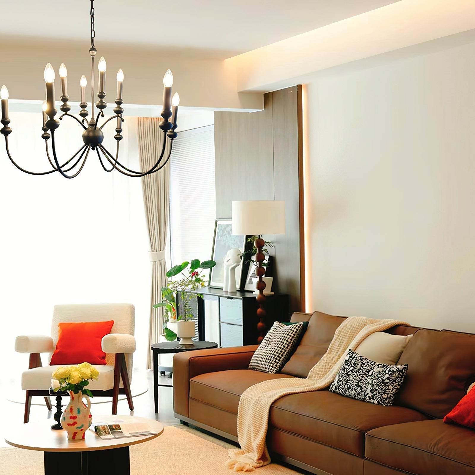 Freyza | Crest Vintage Industrial Black Chandelier – Industrial Dining Room Living Room