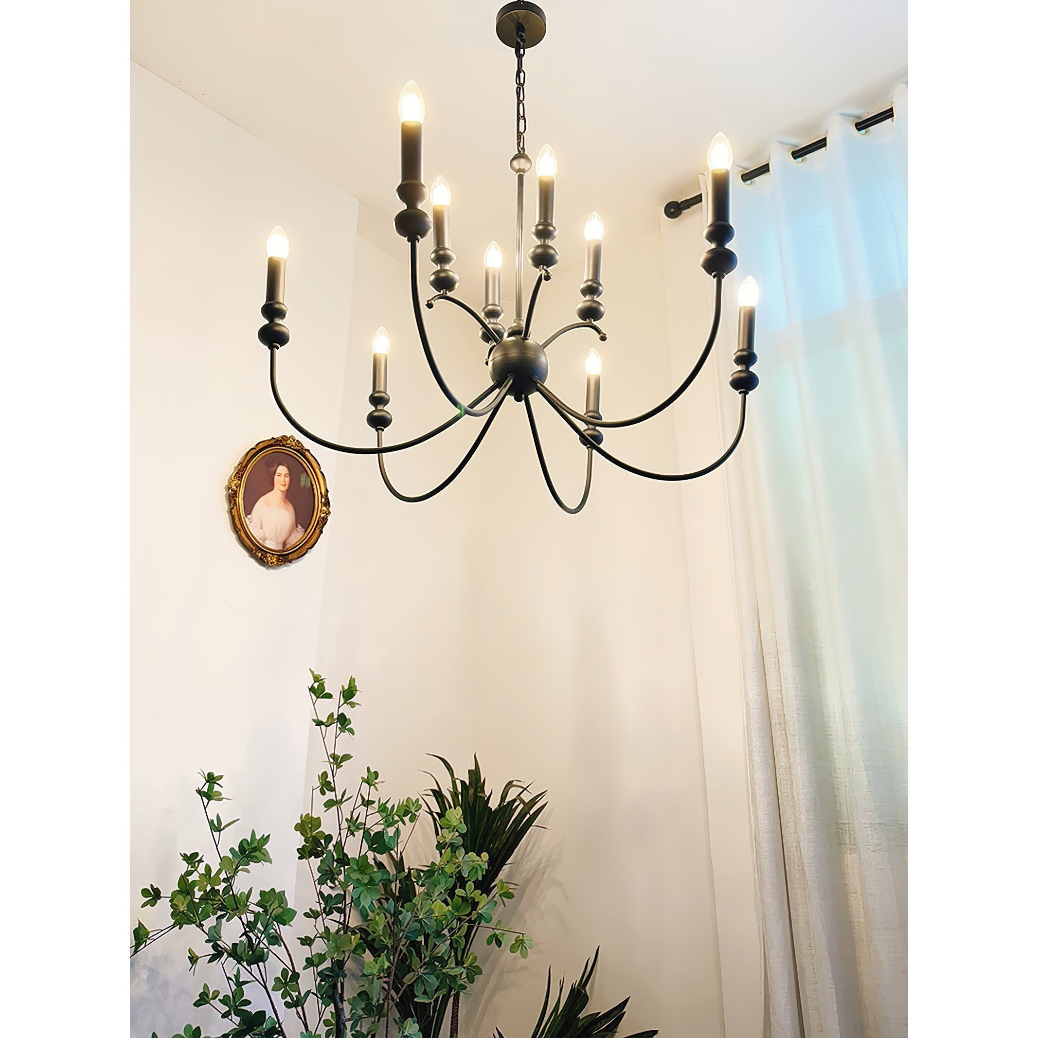 Freyza | Crest Vintage Industrial Black Chandelier – Industrial Dining Room Living Room