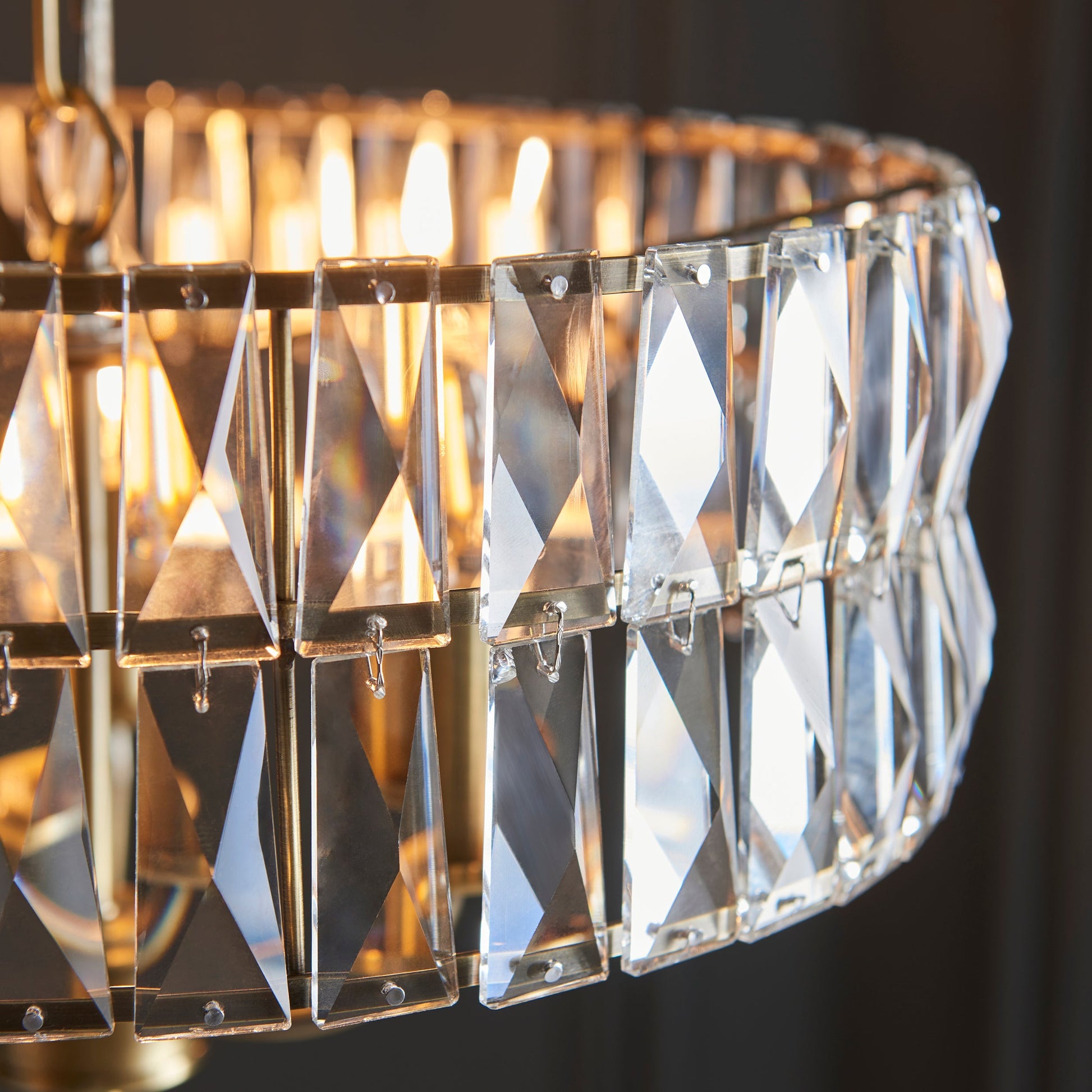 Clifton | 3-Light Chandelier with Decorative Glass Shades | Antique Brass Finish for Elegant Illumination 4