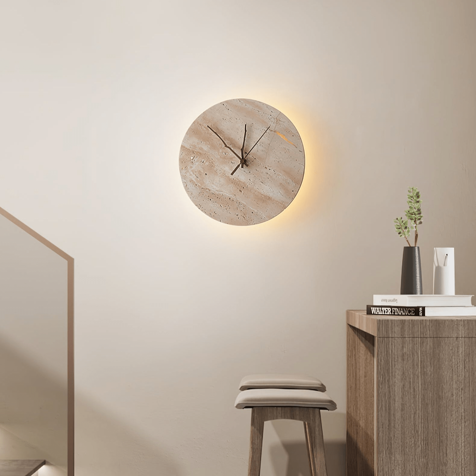 Applique murale Freyza | Volira en travertin – chambre, couloir