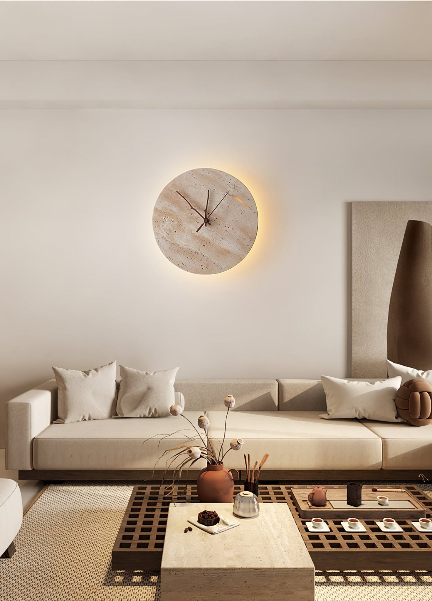 Applique murale Freyza | Volira en travertin – chambre, couloir