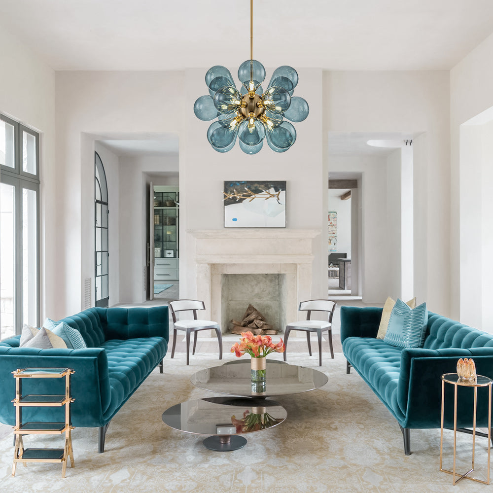 Freyza | Orbis Contemporary Glass Glass Chandelier – Contemporary Dining Room Living Room