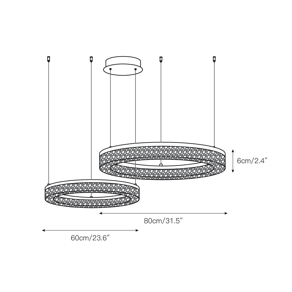 Freyza | Idyll Round LED Resin Chandelier – Dining Room Living Room