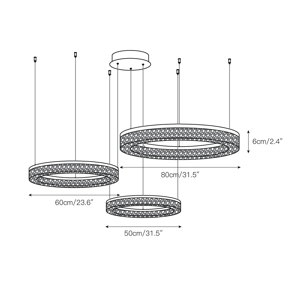 Freyza | Idyll Round LED Resin Chandelier – Dining Room Living Room