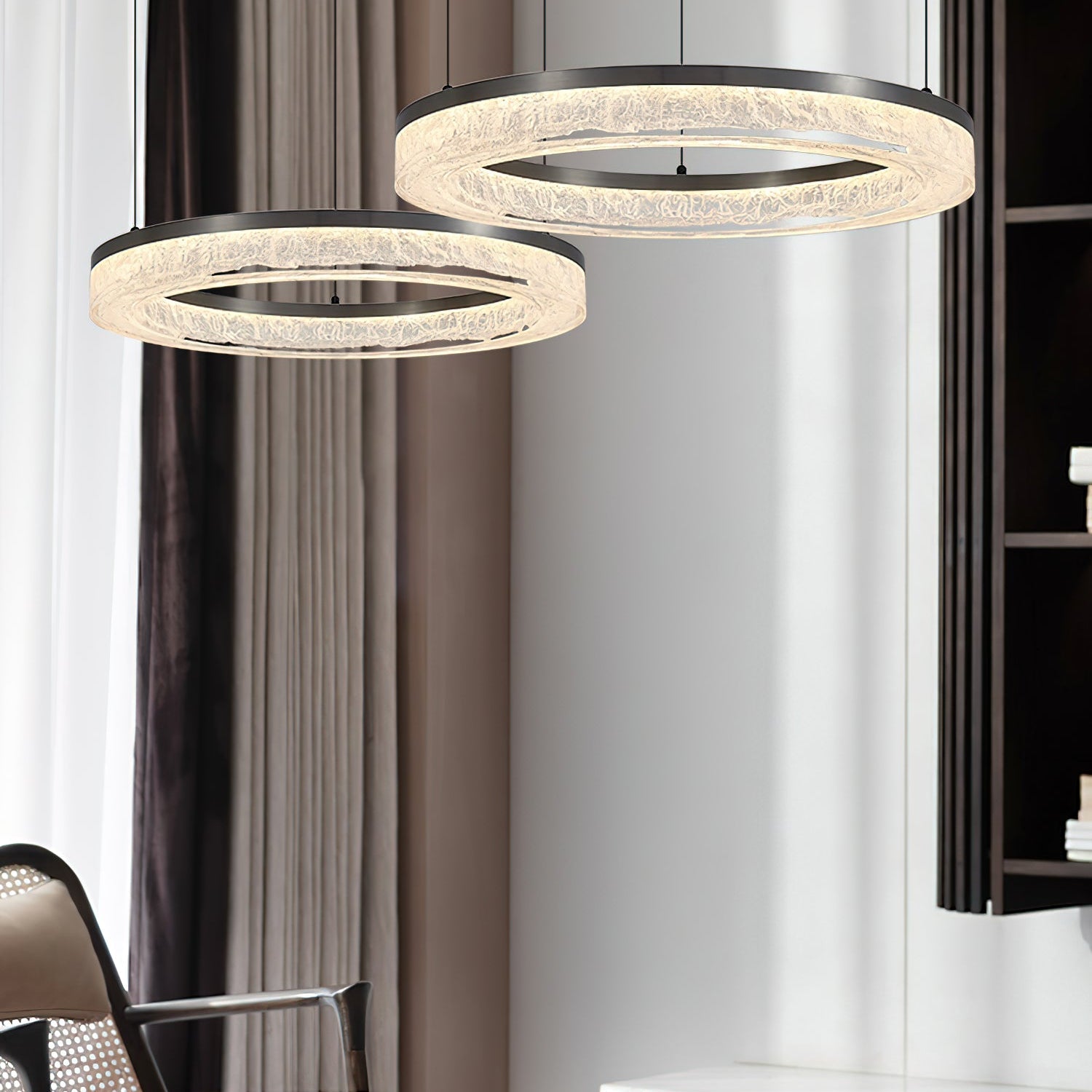 Freyza | Idyll Round LED Resin Chandelier – Dining Room Living Room