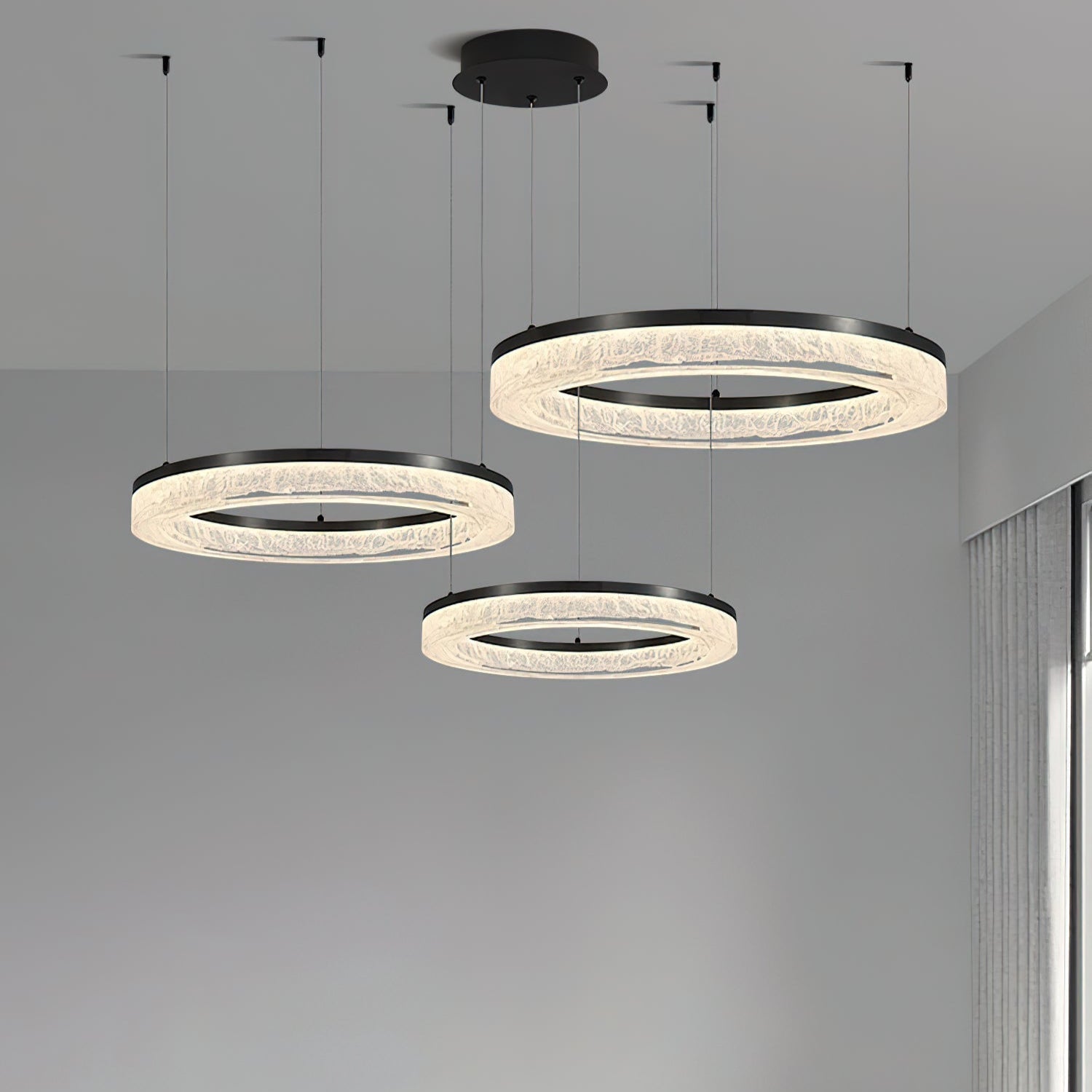 Freyza | Idyll Round LED Resin Chandelier – Dining Room Living Room