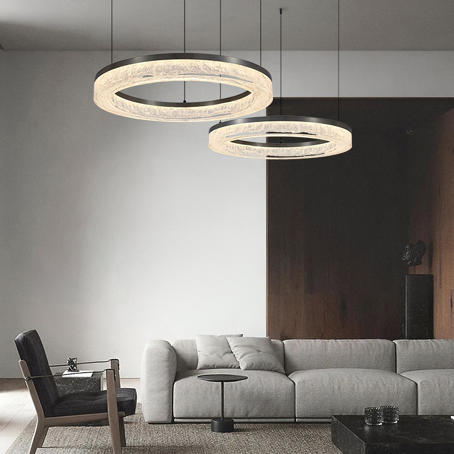Freyza | Idyll Round LED Resin Chandelier – Dining Room Living Room
