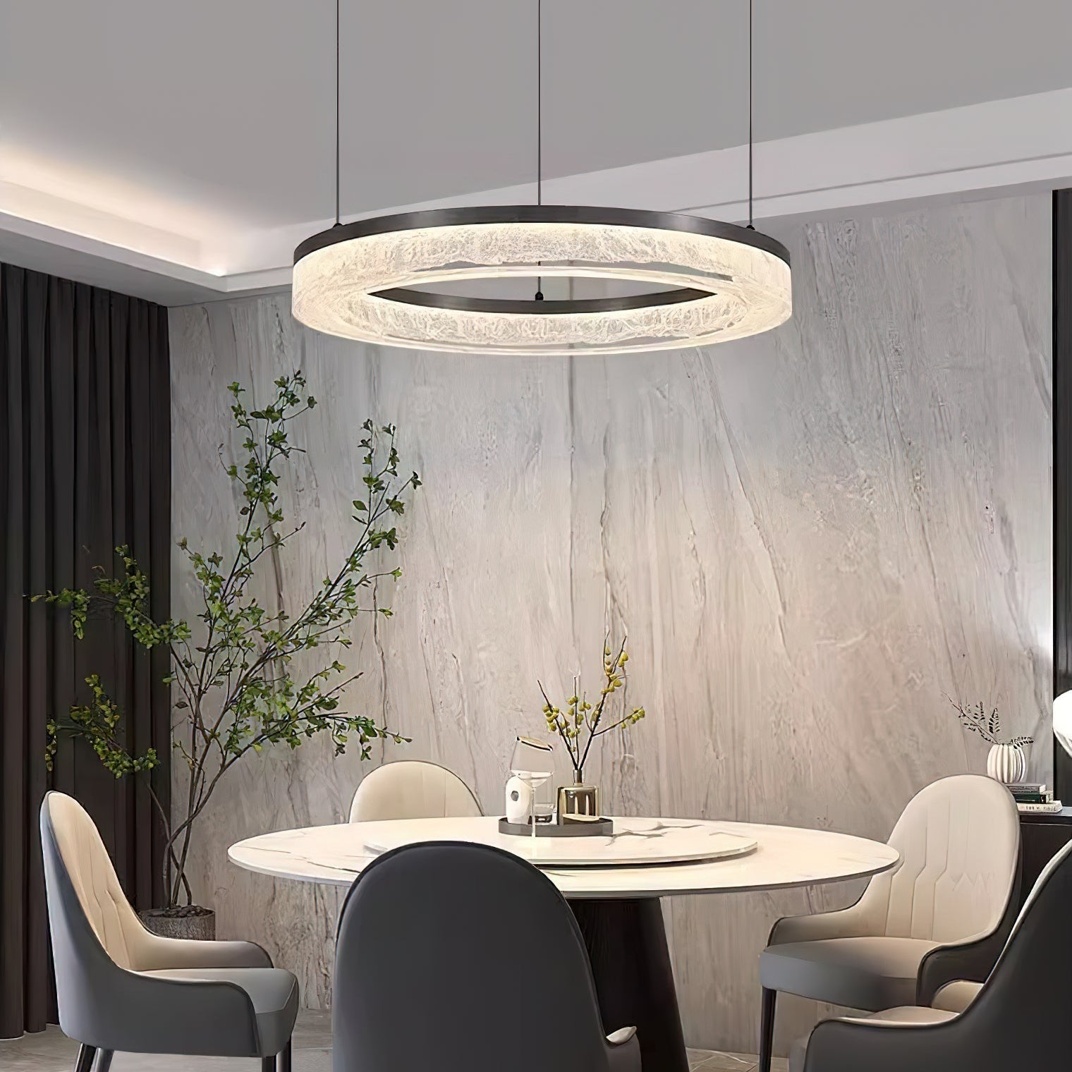 Freyza | Idyll Round LED Resin Chandelier – Dining Room Living Room