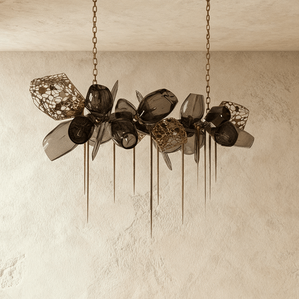 Freyza - CognacAura | Elegant Modern Crystal Gold Chandelier Light Fixture