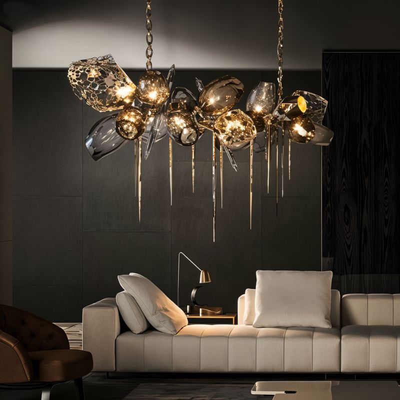 Freyza - CognacAura | Elegant Modern Crystal Gold Chandelier Light Fixture
