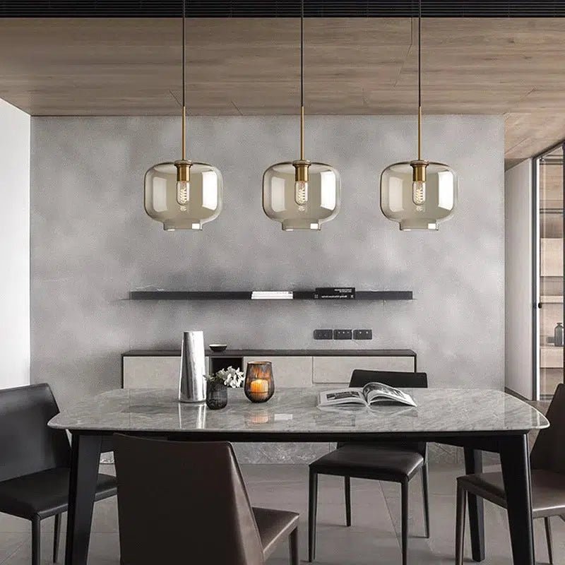 Freyza - CognacGlow | Elegant Handcrafted Brass Pendant Light Fixture