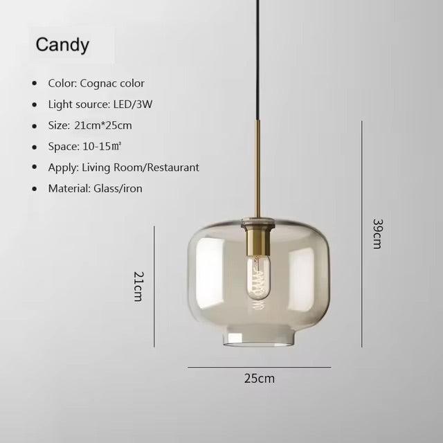 Freyza - CognacGlow | Elegant Handcrafted Brass Pendant Light Fixture