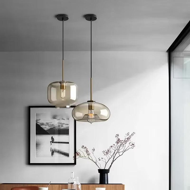 Freyza - CognacGlow | Elegant Handcrafted Brass Pendant Light Fixture