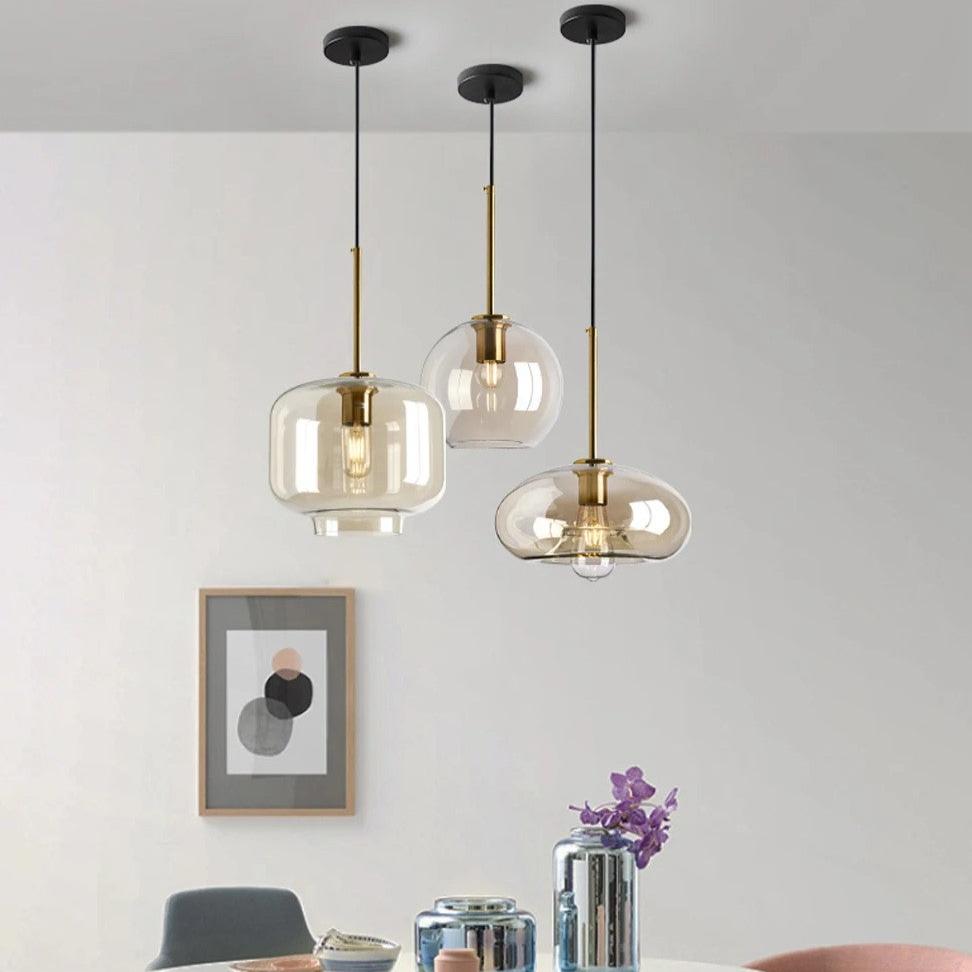 Freyza - CognacGlow | Elegant Handcrafted Brass Pendant Light Fixture