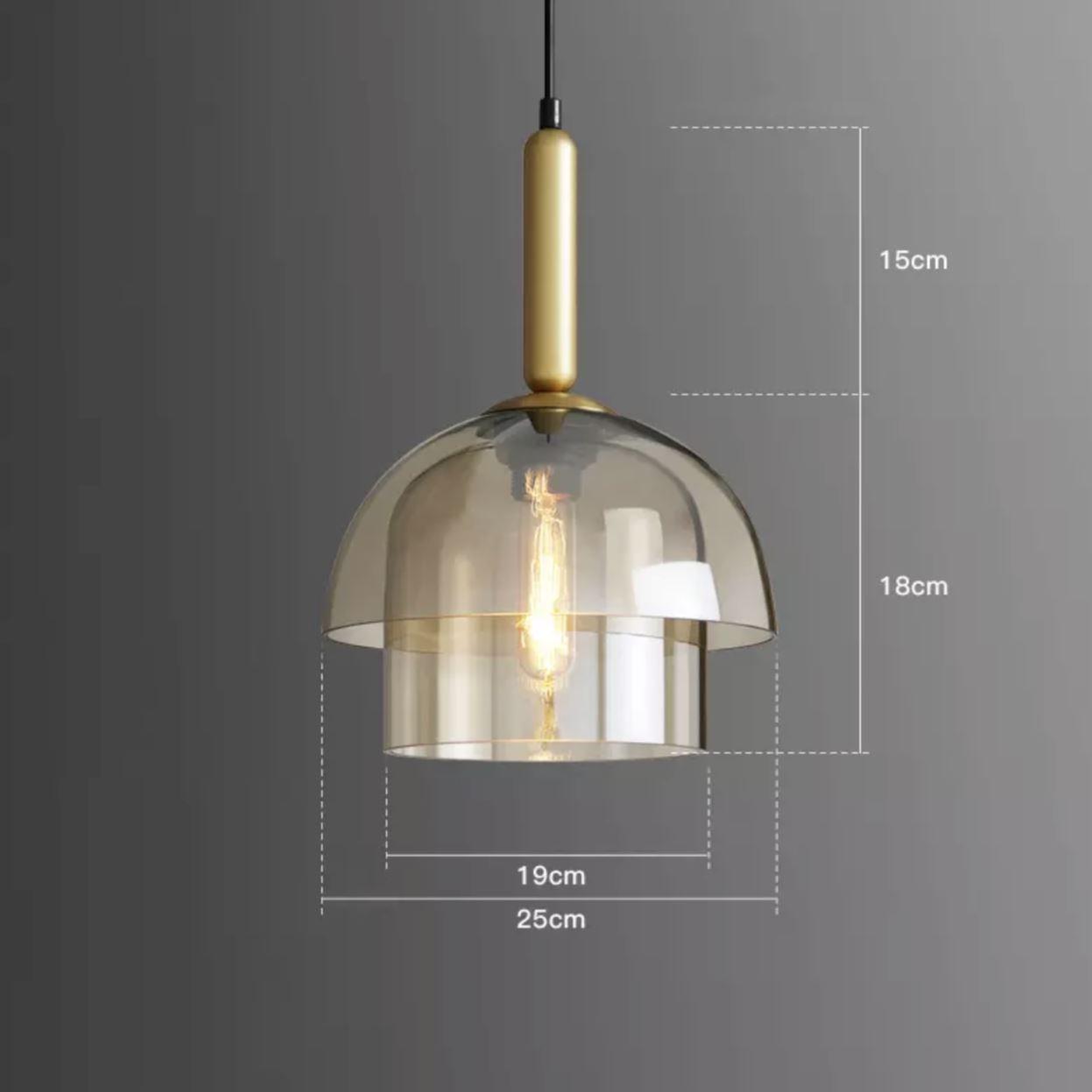 Freyza - CognacGlow | Elegant Modern Glass Pendant Light Fixture