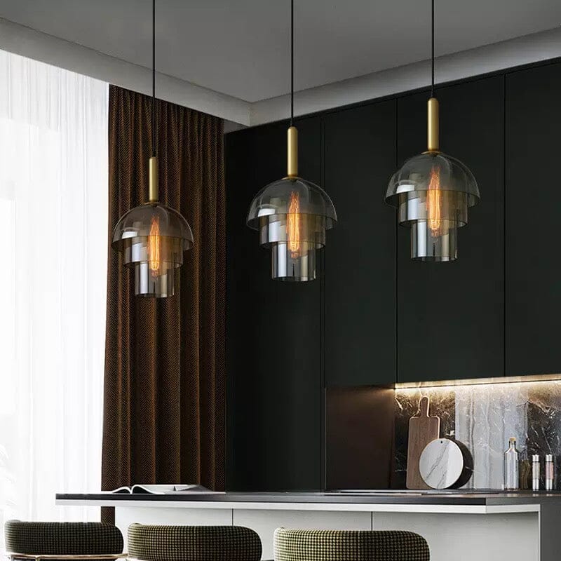 Freyza - CognacGlow | Elegant Modern Glass Pendant Light Fixture