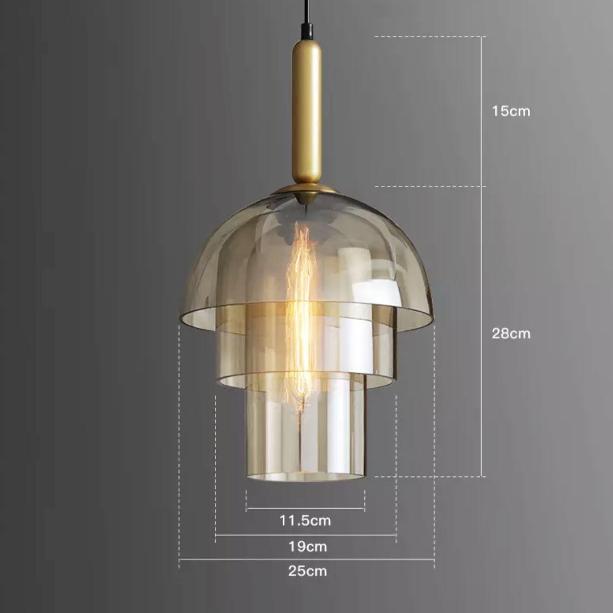 Freyza - CognacGlow | Elegant Modern Glass Pendant Light Fixture