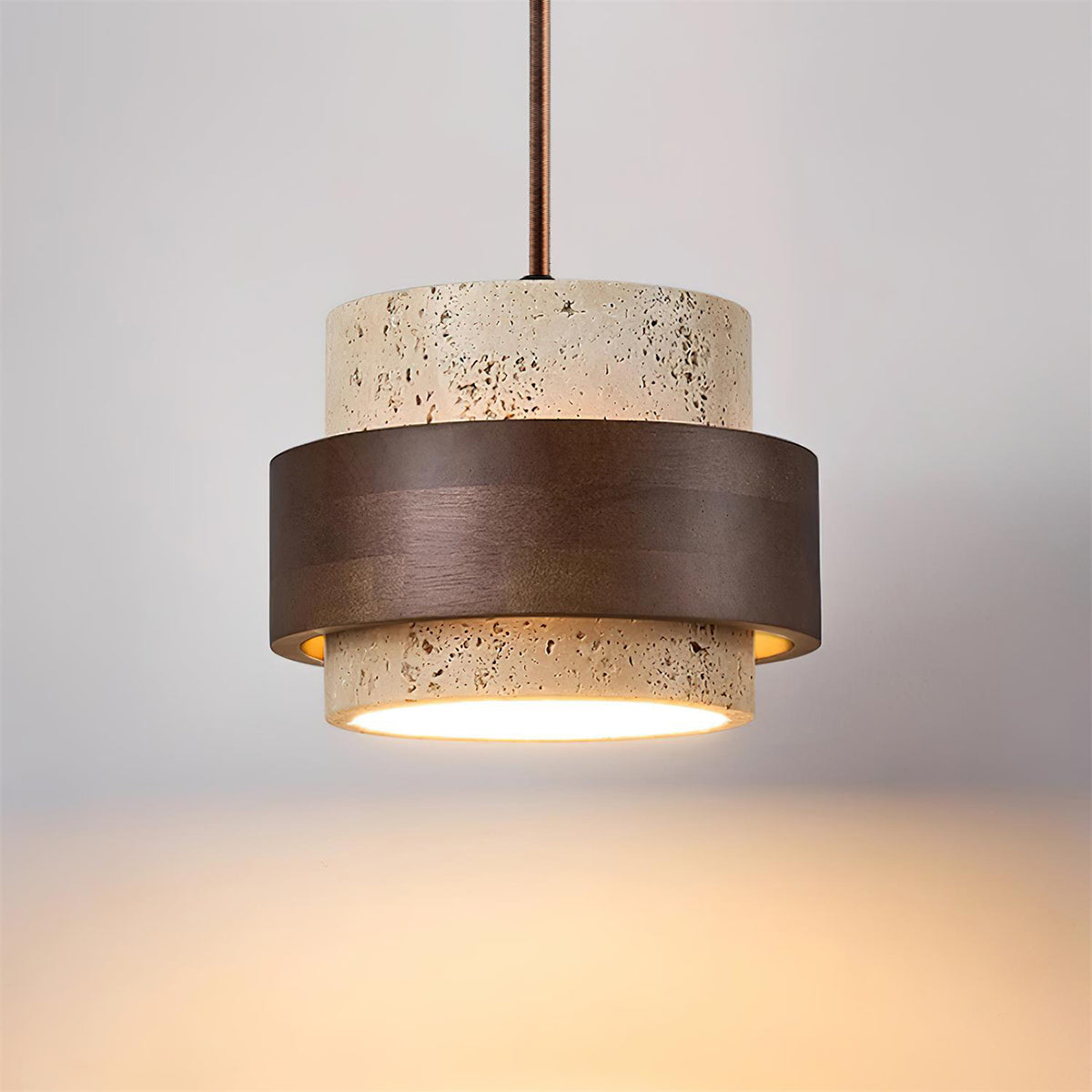 Freyza | Suspension Ritta en travertin – Lampe pour cuisine et salle à manger