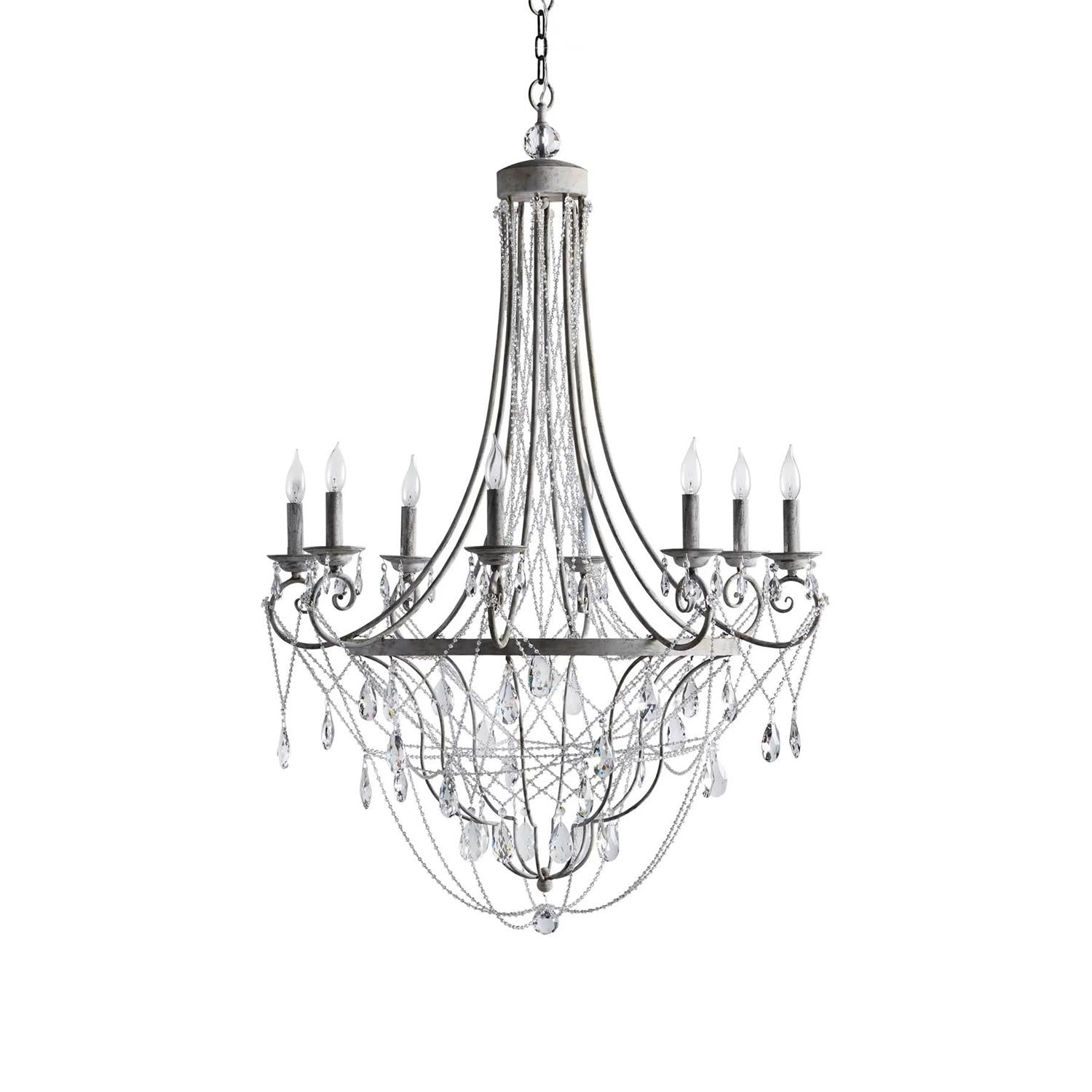 Freyza | Luster Vintage Industrial Crystal Chandelier – Industrial Dining Room Living Room