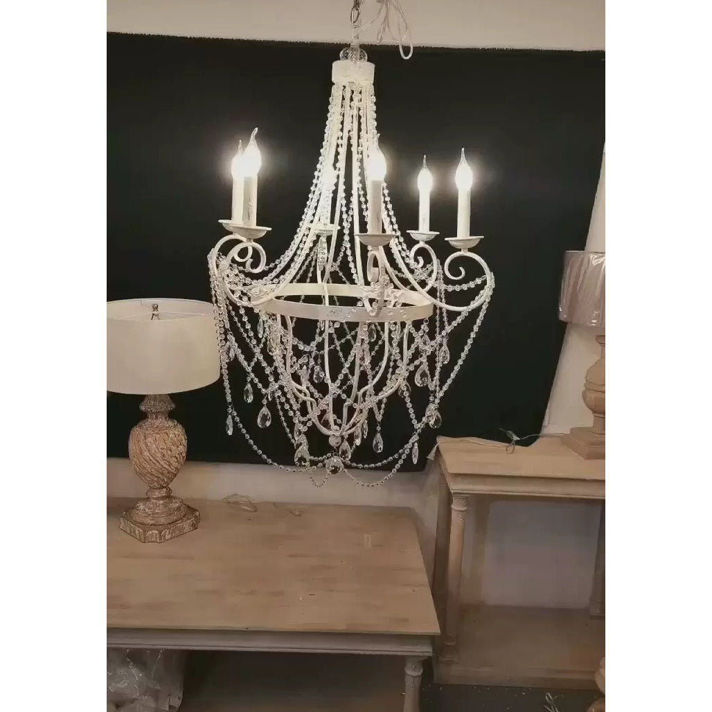 Freyza | Luster Vintage Industrial Crystal Chandelier – Industrial Dining Room Living Room