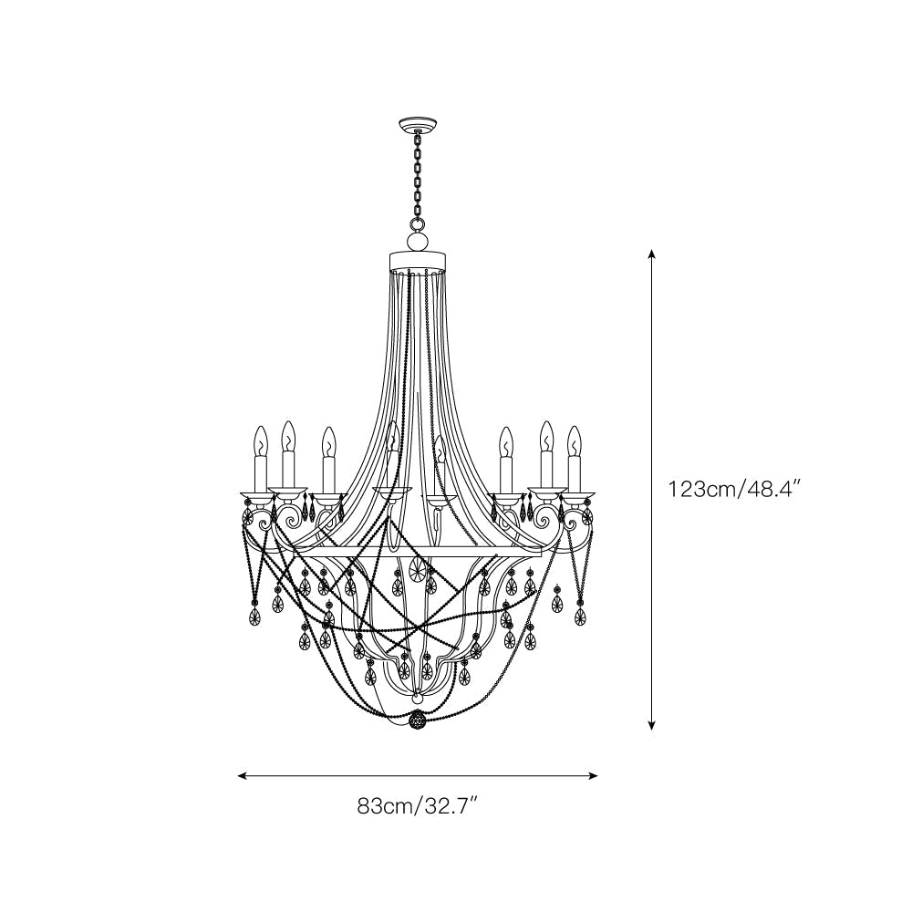 Freyza | Luster Vintage Industrial Crystal Chandelier – Industrial Dining Room Living Room