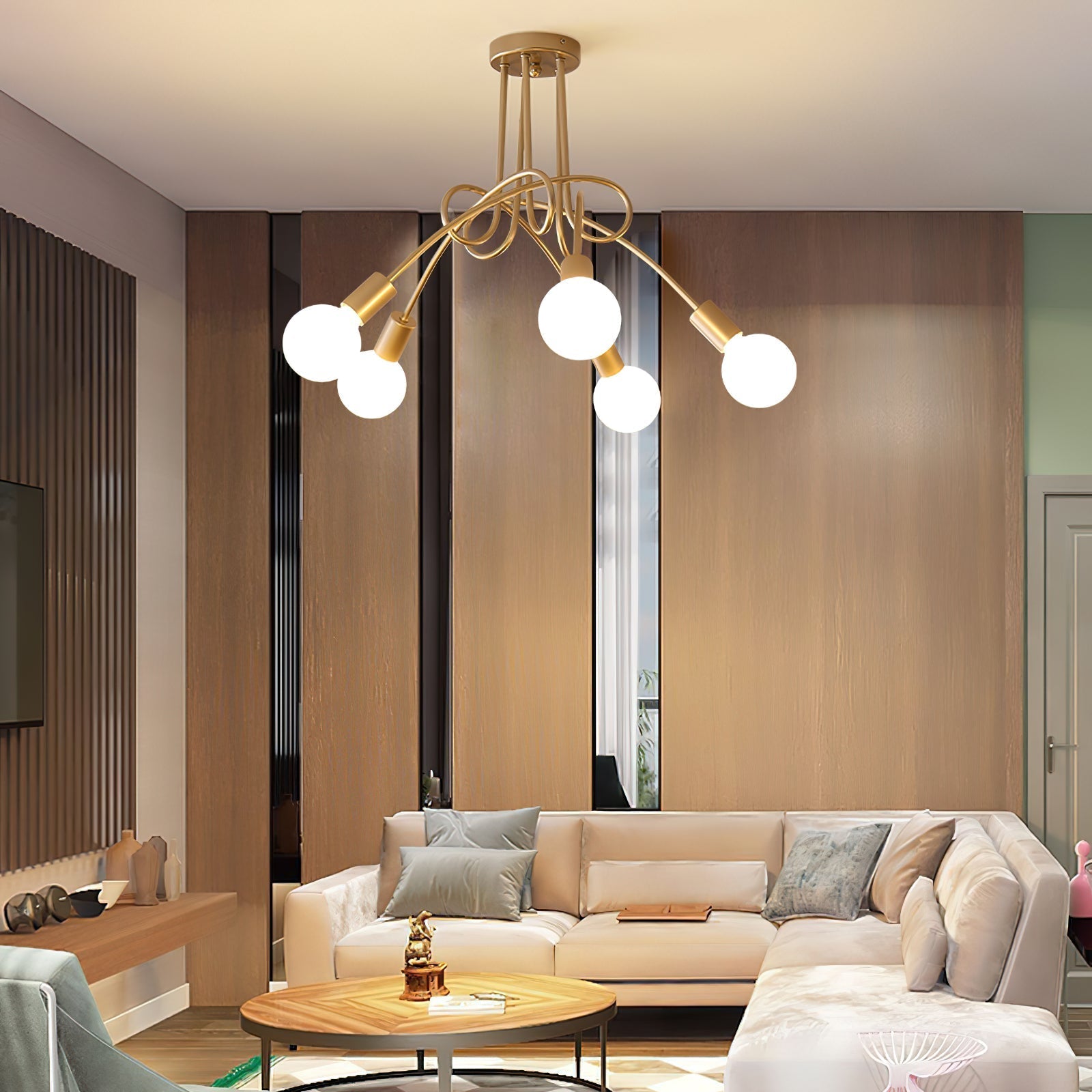 Freyza | Einzigartige Glas-Deckenleuchte „Oasis Art“ – Schlafzimmer, Wohnzimmer